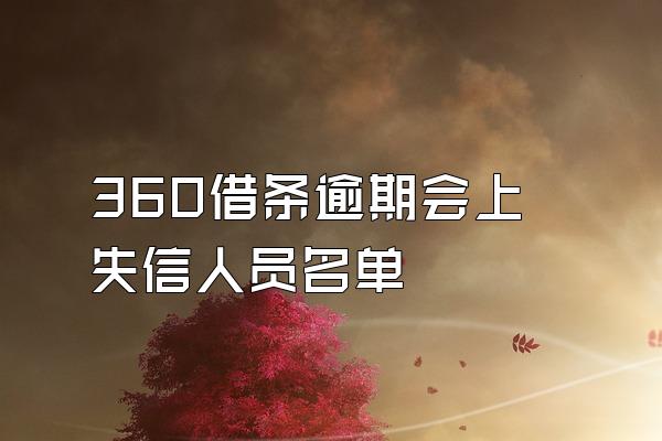 360借条逾期会上失信人员名单