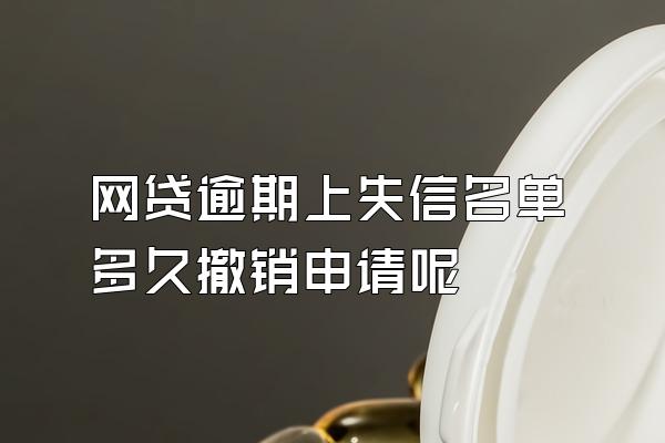 网贷逾期上失信名单多久撤销申请呢