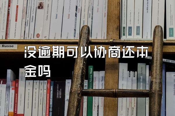 没逾期可以协商还本金吗