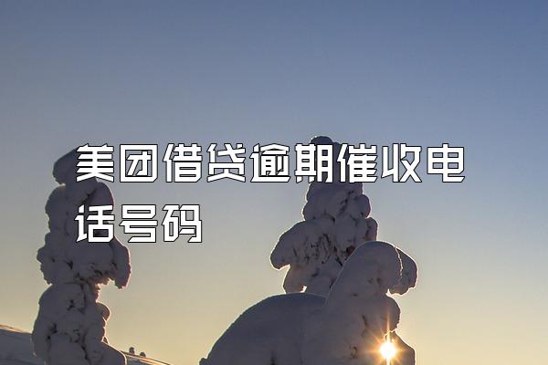 美团借贷逾期催收电话号码