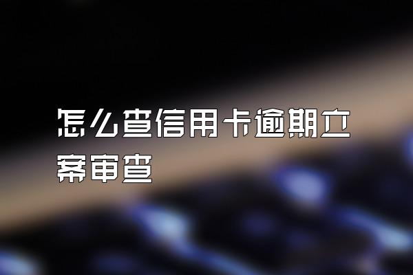 怎么查信用卡逾期立案审查