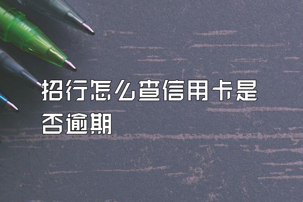 招行怎么查信用卡是否逾期