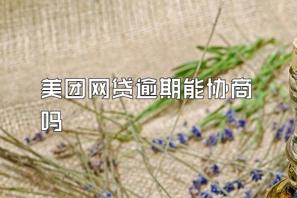 美团网贷逾期能协商吗