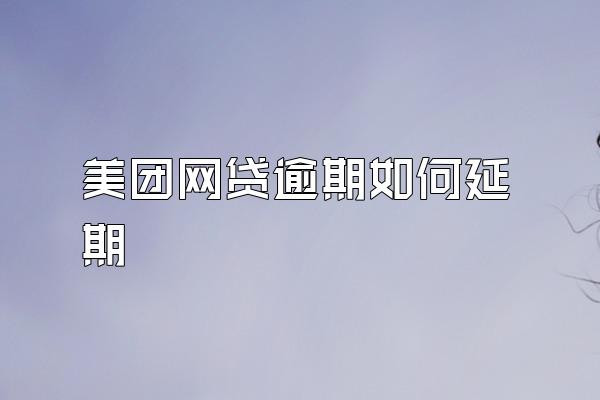 美团网贷逾期如何延期