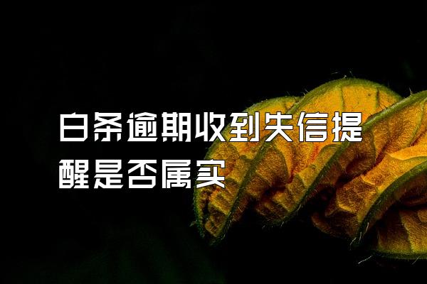 白条逾期收到失信提醒是否属实