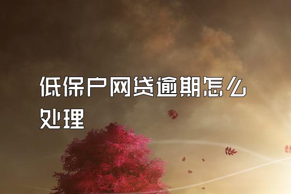 低保户网贷逾期怎么处理