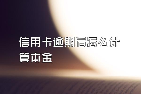 信用卡逾期后怎么计算本金