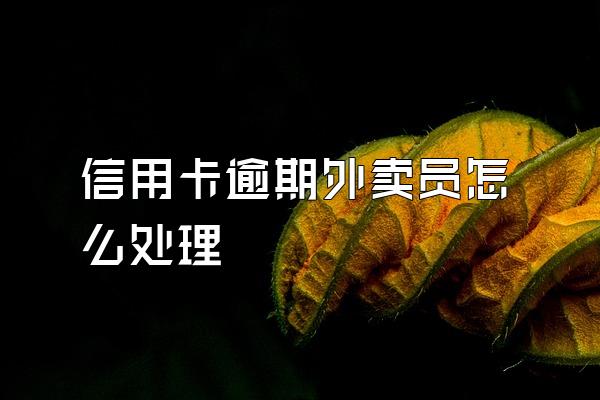 信用卡逾期外卖员怎么处理