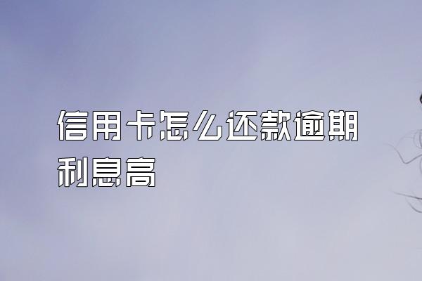 信用卡怎么还款逾期利息高