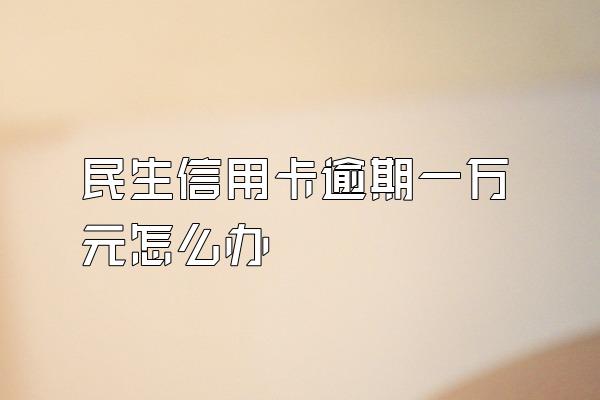 民生信用卡逾期一万元怎么办