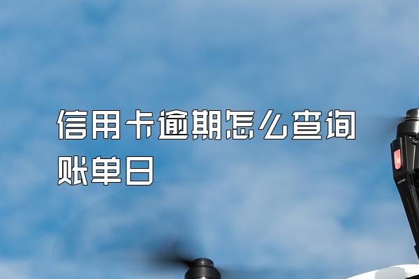 信用卡逾期怎么查询账单日