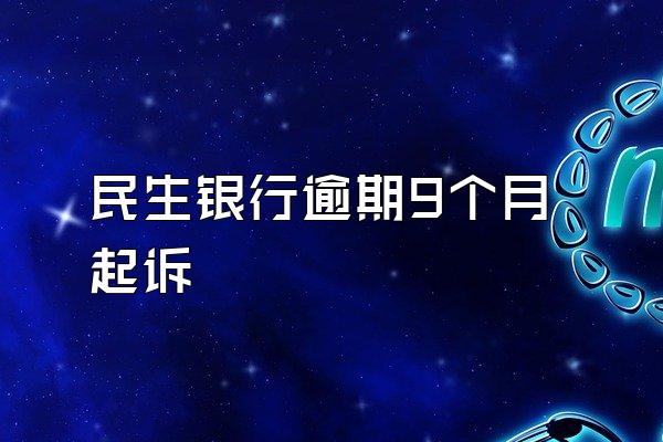 民生银行逾期9个月起诉