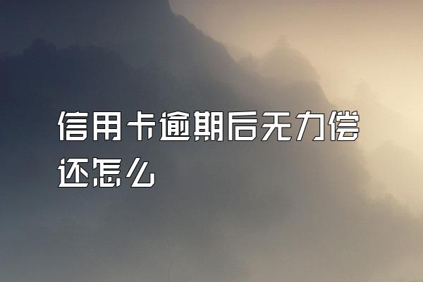 信用卡逾期后无力偿还怎么