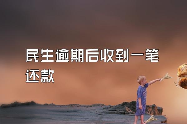 民生逾期后收到一笔还款