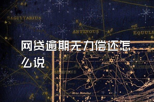 网贷逾期无力偿还怎么说