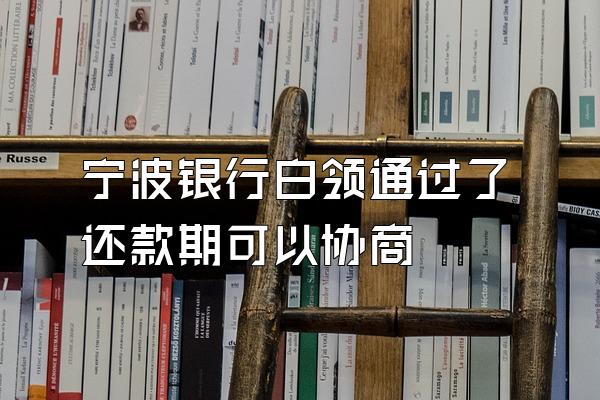 宁波银行白领通过了还款期可以协商