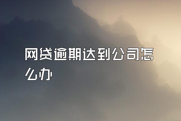 网贷逾期达到公司怎么办