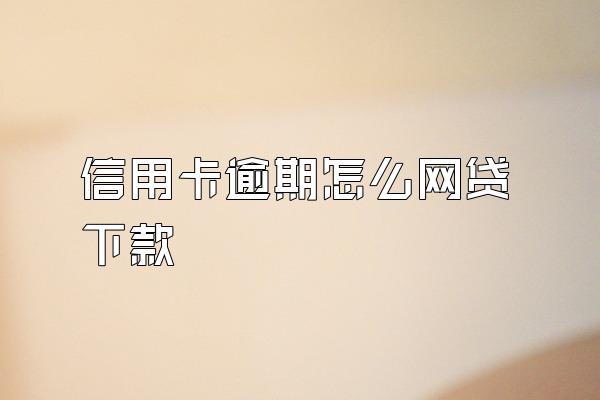 信用卡逾期怎么网贷下款