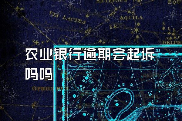 农业银行逾期会起诉吗吗