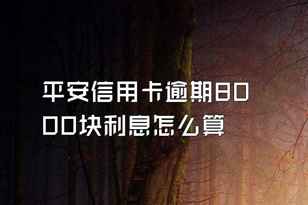 平安信用卡逾期8000块利息怎么算