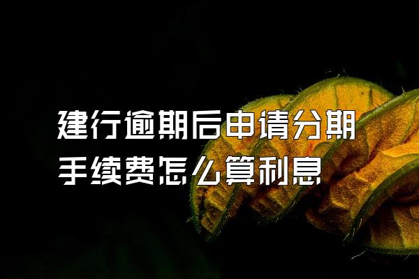 建行逾期后申请分期手续费怎么算利息