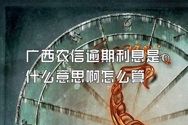 广西农信逾期利息是什么意思啊怎么算