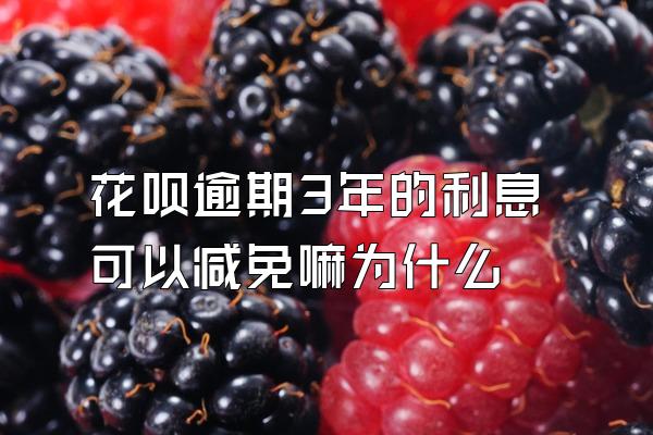 花呗逾期3年的利息可以减免嘛为什么