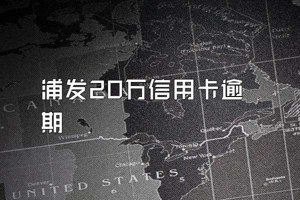 浦发20万信用卡逾期