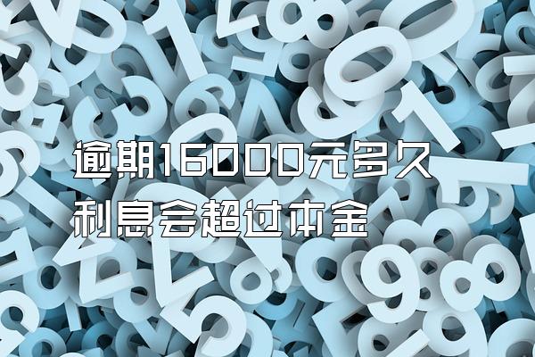 逾期16000元多久利息会超过本金