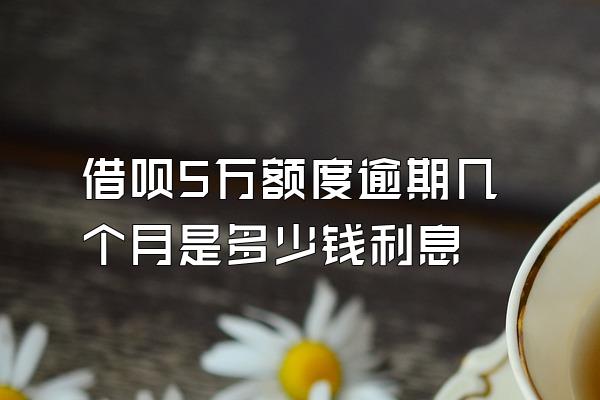 借呗5万额度逾期几个月是多少钱利息