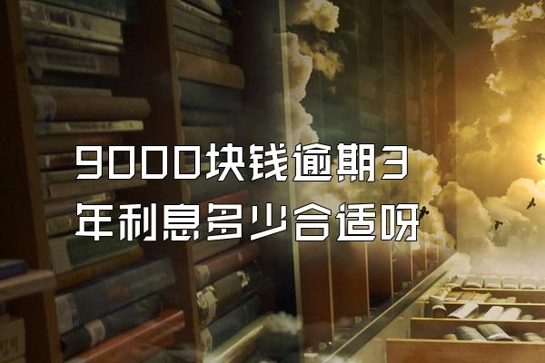 9000块钱逾期3年利息多少合适呀