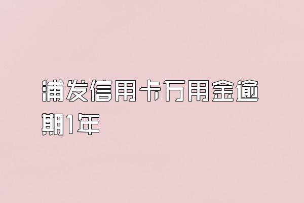 浦发信用卡万用金逾期1年