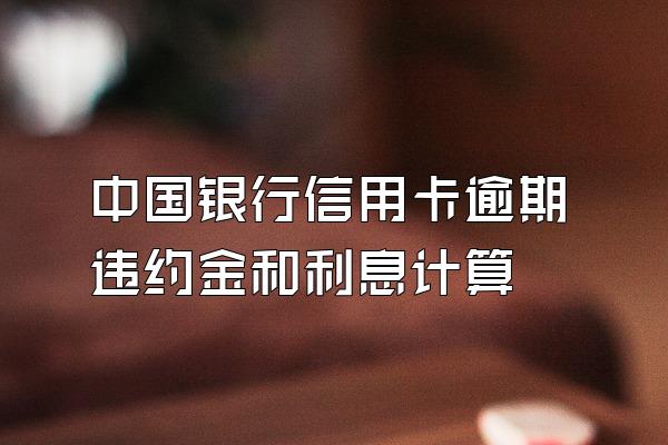 中国银行信用卡逾期违约金和利息计算