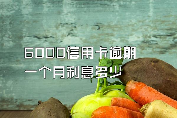 6000信用卡逾期一个月利息多少