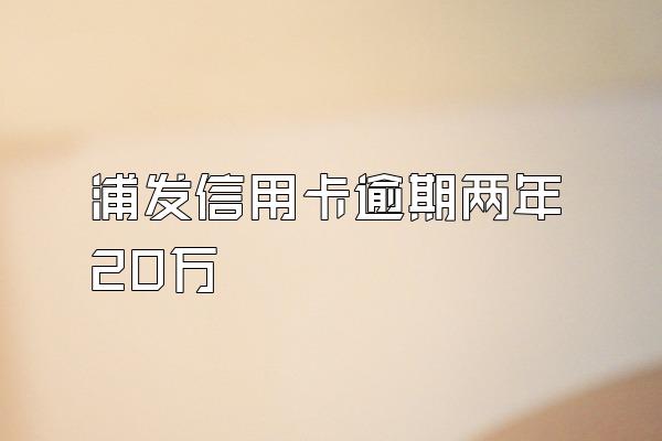 浦发信用卡逾期两年20万