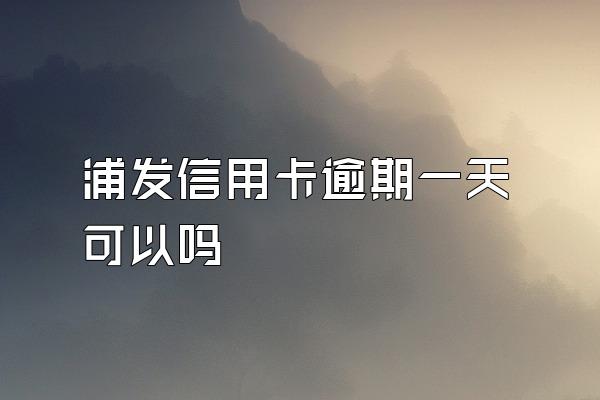 浦发信用卡逾期一天可以吗