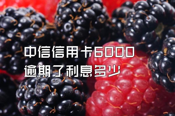 中信信用卡6000逾期了利息多少