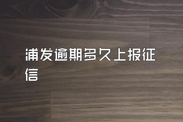 浦发逾期多久上报征信