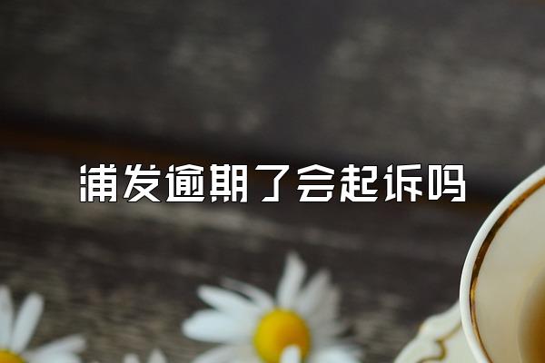 浦发逾期了会起诉吗