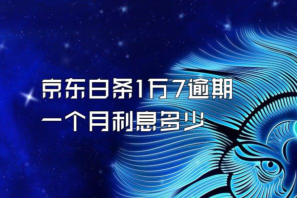 京东白条1万7逾期一个月利息多少