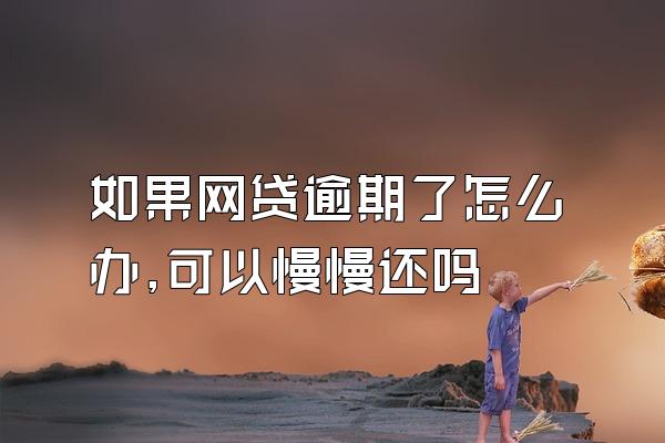 如果网贷逾期了怎么办,可以慢慢还吗