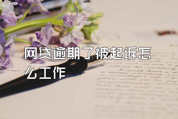 网贷逾期了被起诉怎么工作