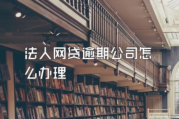 法人网贷逾期公司怎么办理