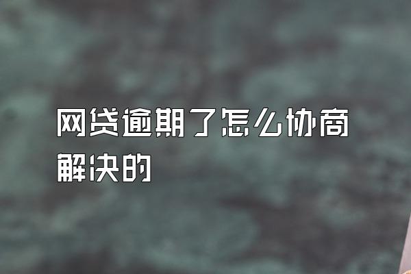 网贷逾期了怎么协商解决的