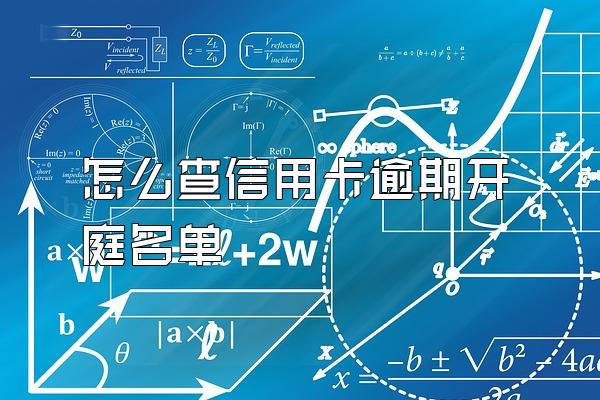 怎么查信用卡逾期开庭名单