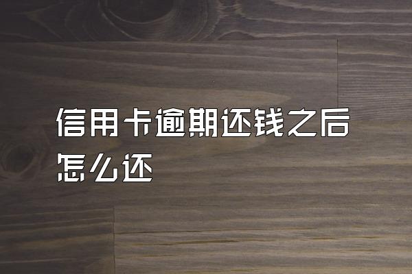 信用卡逾期还钱之后怎么还